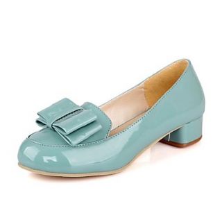 Patent Leather Low Heel Heels with Bowknot Shoes (More Colors)