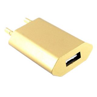 Universal European Standard Golden USB Charger for iPhone/iPad/itouch/iPod(5V,1000mA)