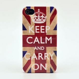 Retro Britain Keep Calm and Carry On Flag Hard Case for iPhone 4/4s