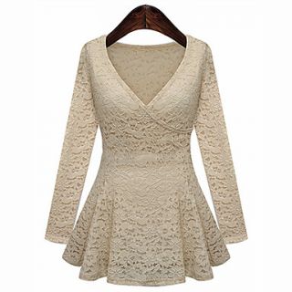 WomenS V Neck Lace Embroidery Blouse