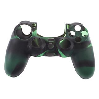 Silicone Skin Case and 2 Black Thumb Stick Grips for PS4 (Green Black)