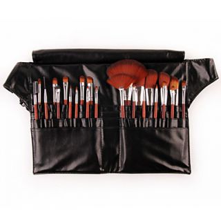 24Pcs Professional Salon Makeup Brush Set Ultra soft Synthetic Hair with Belt Bag
