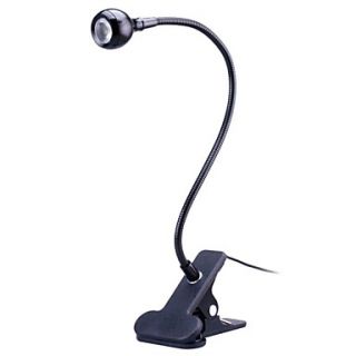 USB Flexible Free Rotation Black 450MM 1W 95LM 6000K Cool White Light LED Computer Lamp with Clip