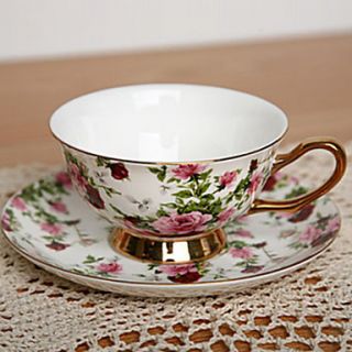 Rose Coffee Mug,Porcelain 7oz