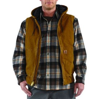 Carhartt Sandstone Hooded Active Vest   Brown, Large, Model# 100121