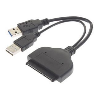USB 3.0 to SATA 22 Pin 2.5 Hard Disk Driver Adapter Cable   Black (18cm)