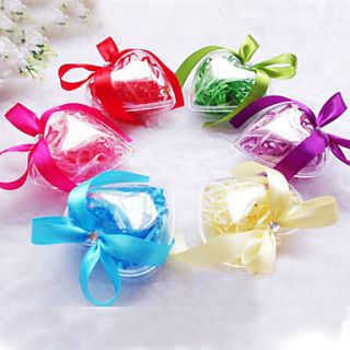 Crystal Heart Favor Box with Bow   Set of 6 (More Colors)