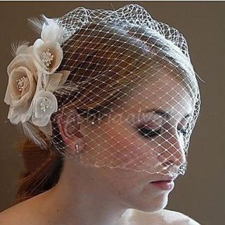 Tulle Wedding/Party Blusher Veils With Flower