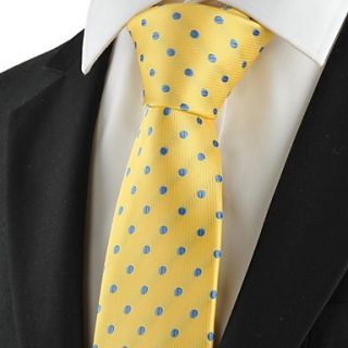 Polka Dot Blue Golden Classic Mens Tie Suits Necktie Wedding Holiday Gift KT1046