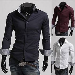 Mens Fashion Brand Slim Long Sleeve shirt