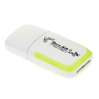 T Flash USB 2.0 Micro SD Memory Card Reader (White)
