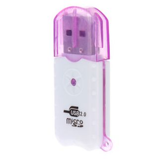 USB 2.0 Micro SD Memory Card Reader (Purple/Green)