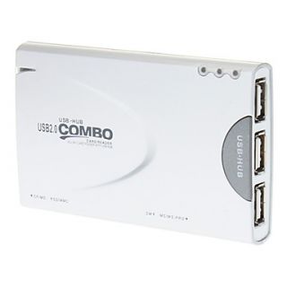 All in one USB 2.0 Memory Card Reader/Combo Adapter (Silver)