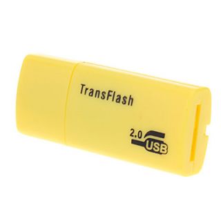 USB 2.0 Micro SD Memory Card Reader (Yellow/Black/Blue)
