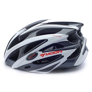 MOON Cycling Black and White PC/EPS 21 Vents Protective Ride Helmet