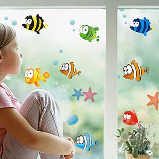 Animal Bubble Fish Removable Decorative Wall Stickers