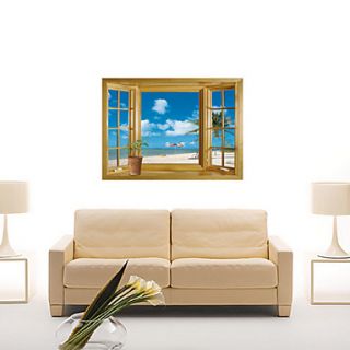 Removable New 3D Sea View Window Film Wall Stickers