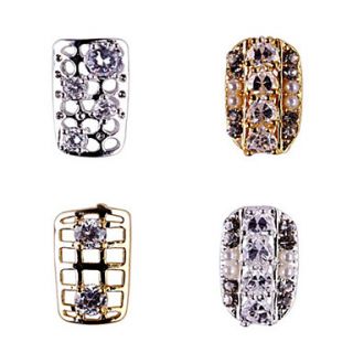 3PCS Shield Shape Zircon Diamond Studded Nail Art Alloy Decorations Riches And Honour No.66 107