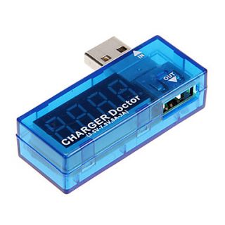 Voltage And Current Detector With USB Port (Transparent Blue)