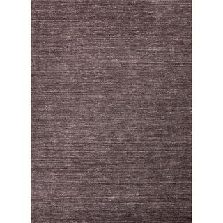 Hand loomed Solid Pattern Gray/ Black Rug With Plush Pile (8 X 10)