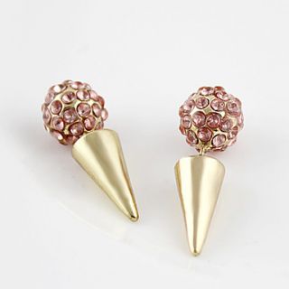 Kayshine Gold Rivet Shape Diamond Ball Stud Earrings