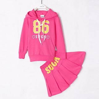 Girls Cheer Leader Sport Hoodie with Skirt 2 Pieces Clothing Sets