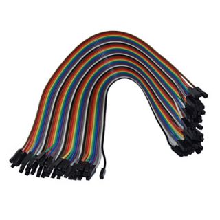 40 Pcs 20cm Female to Female Solderless Flexible DuPont Breadboard Jumper Wire Cable