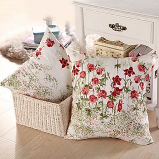 Floral Spring Garden White Pillow With Insert
