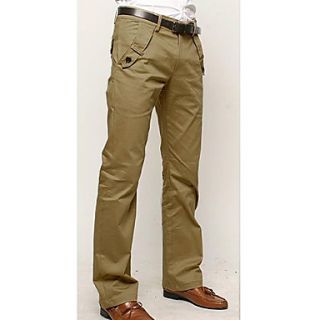 Mens All Match Solid Color Casual Pants(without Belt)