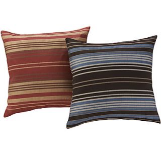 18 Squard Striped Jacquard Polyester Decorative Pillow With Insert