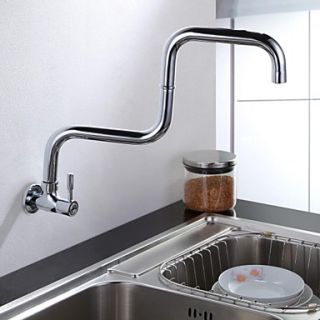 Contemporary Chrome Finish One Hole Single Handle Kitchen Faucet