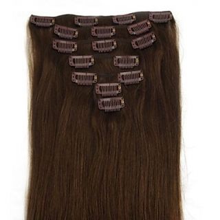 28 Inch 7Pcs 120g Clip in Remy Human Human Hair Extension Straight Multiple Colors Available Q28120