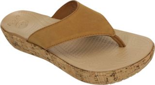 Womens Crocs A Leigh Flip Flop   Cocoa/Gold Casual Shoes