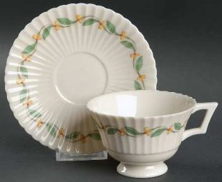 Lenox China Lenore Footed Cup & Saucer Set, Fine China Dinnerware   Temple Shape