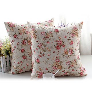 Country Fancy Blossoms Decorative Pillow With Insert