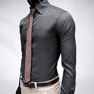 Mens Stripe Stylish Slim Fit Long Sleeve Shirt