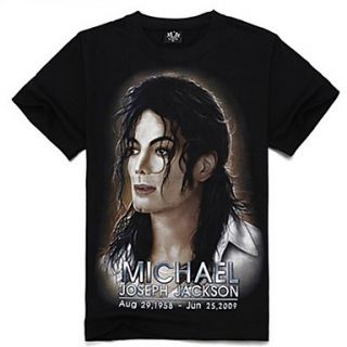 Mens 3D Michael Jackson Print Short Sleeve T shirt