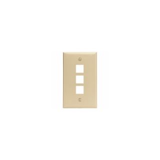 Leviton 410803IP Electrical Wall Plate, QuickPort ThreePort, 1Gang Ivory