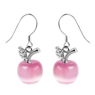 Europe Style Opal Slivery Womens Alloy Drop Earring(1 Pair)(White,Pink)
