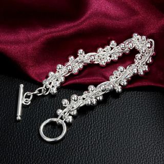 High Quality Classic Silver Silver Plated Beads Linked Charm Bracelets