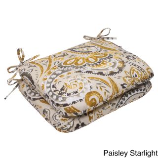 Pillow Perfect Outdoor Paisley Rounded Seat Cushion (set Of 2)