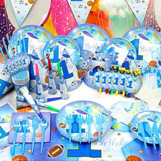 Kinetic Boy Birthday Party Supplies   Set of 84 Pieces