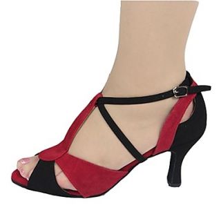 Customized Womens Velvet Cross Strap Latin Dance Shoes Sandals