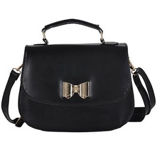 Womens Bow Detail Satchel Messenger Bag PU Leather Shoulder Bags