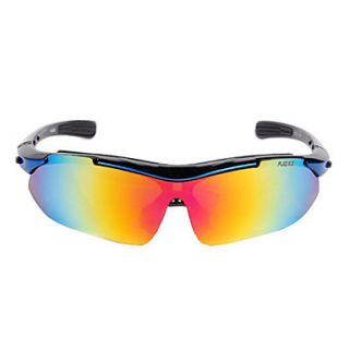 Unisex Outdoor Polarized Lens Black Cycling Sunglasses(5 Pcs Lens)