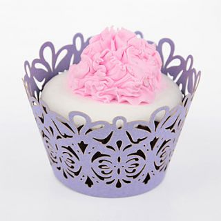 Symmetrical Flower Design Cupcake Wrapper   Set of 24 (More Colors)