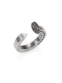 Giles & Brother Pave Railroad Spike Ring   Silver