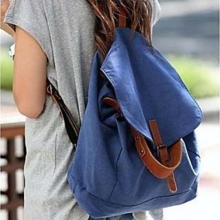 Simple Korean Style Canvas Student Backpack