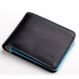 Amazing Colorful Matched Cowhide Leather Men Wallets High Quality Duble stitching Craft Men Purse