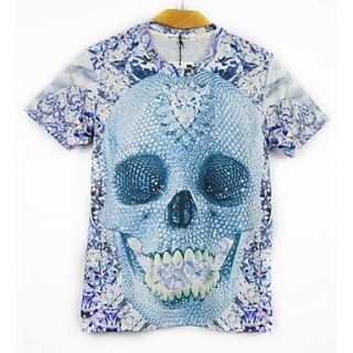 Mens Popular 3D Short Sleeve T Shirt with Skull Printed